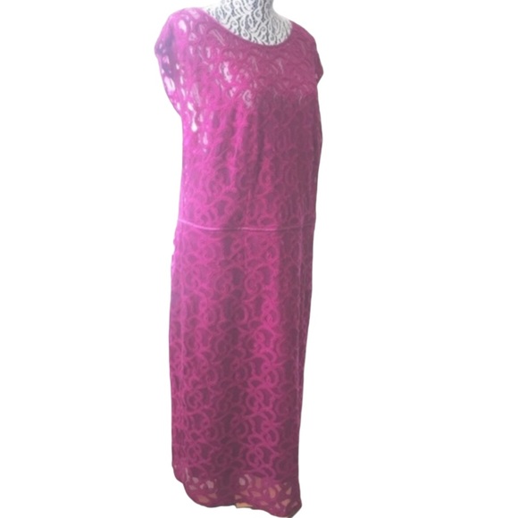 [PRE-OWNED] ADRIANNA PAPELL Woman Lace Dress, Pink, Plus Size 14W - Picture 4 of 7